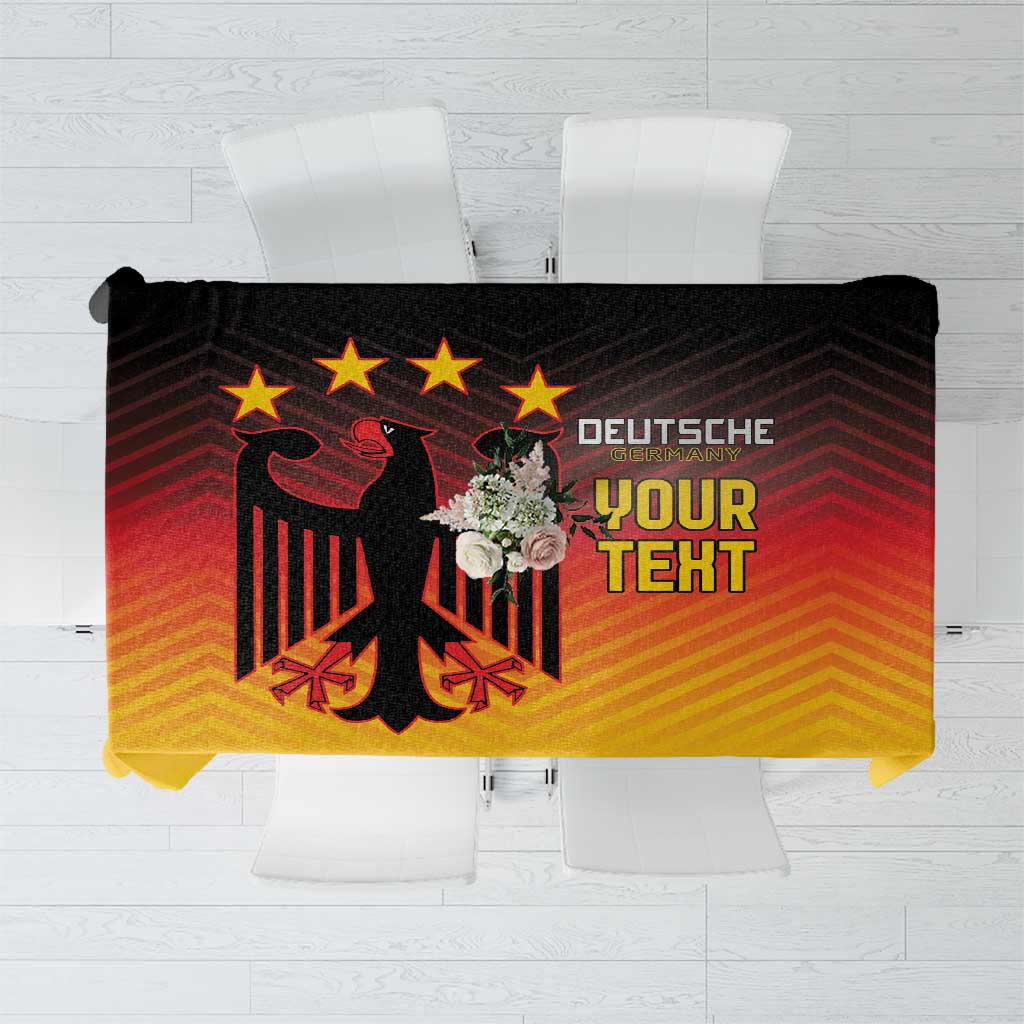 Germany football tablecloth with black eagle graphic and yellow-orange gradient