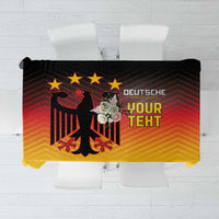 Germany football tablecloth with black eagle graphic and yellow-orange gradient
