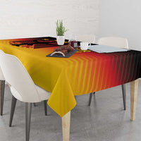 Germany football tablecloth in yellow-orange gradient with black eagle emblem