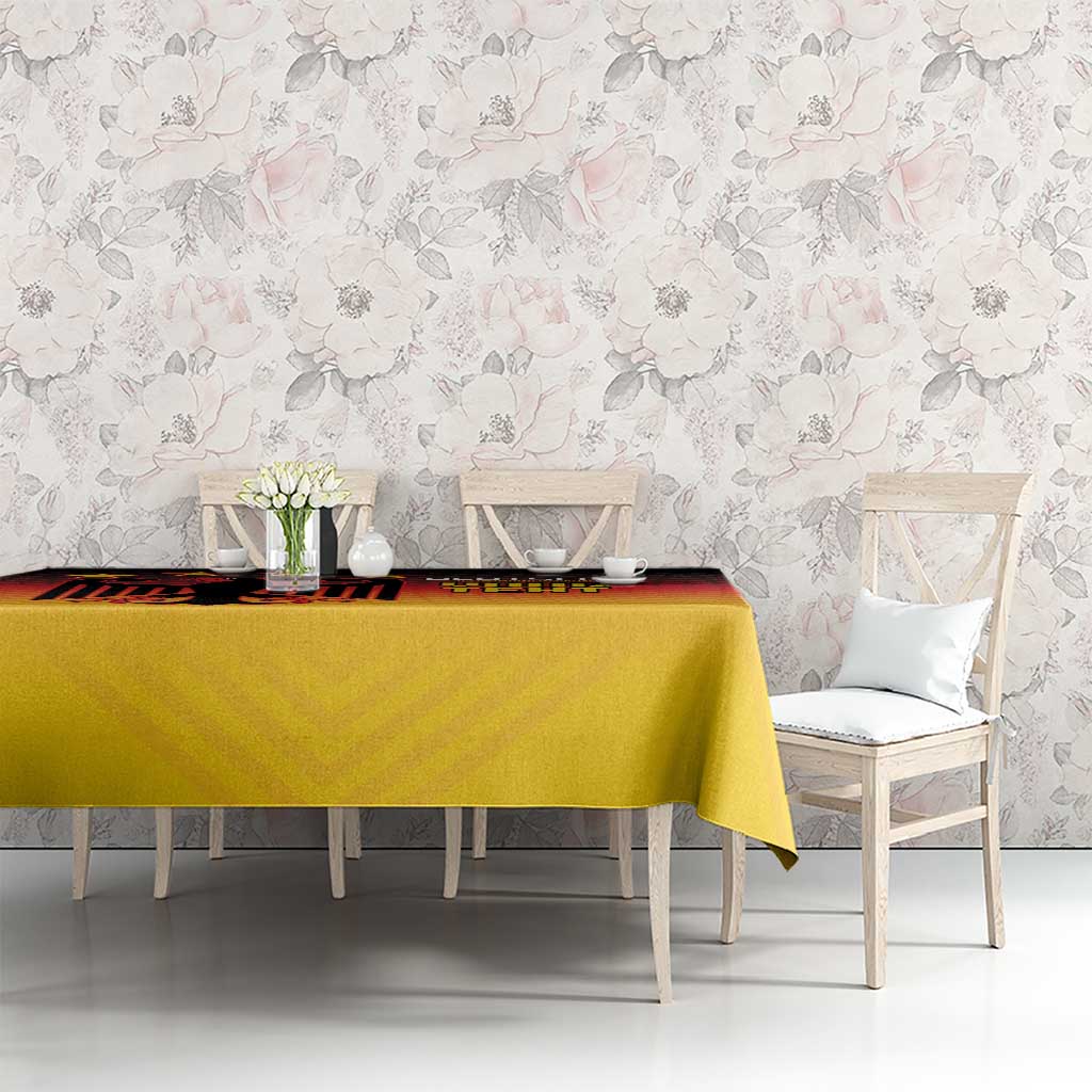 Germany football tablecloth with yellow-orange gradient and black eagle emblem