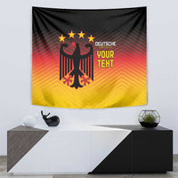 Germany football tapestry with black eagle crest, red-to-yellow chevron gradient, and 'YOUR TEKT'.
