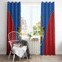 DR Congo Football Custom Window Curtain Blue Leopard Skin Pattern - Wonder Print Shop