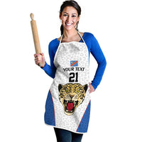 Africa DR Congo Football Custom Apron White Leopard Skin Pattern