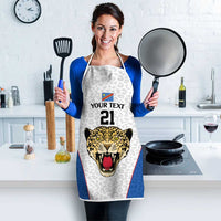 Africa DR Congo Football Custom Apron White Leopard Skin Pattern
