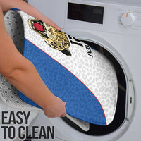 Africa DR Congo Football Custom Bathroom Set White Leopard Skin Pattern