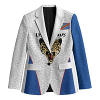 Africa DR Congo Football Custom Blazer White Leopard Skin Pattern
