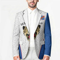 Africa DR Congo Football Custom Blazer White Leopard Skin Pattern
