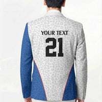Africa DR Congo Football Custom Blazer White Leopard Skin Pattern