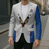 Africa DR Congo Football Custom Blazer White Leopard Skin Pattern