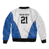 DR Congo Football Custom Bomber Jacket White Leopard Skin Pattern - Wonder Print Shop