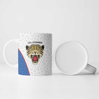 Africa DR Congo Football Custom Ceramic Mug White Leopard Skin Pattern
