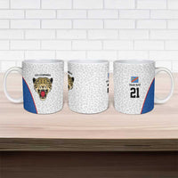 Africa DR Congo Football Custom Ceramic Mug White Leopard Skin Pattern