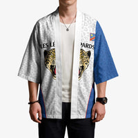 Africa DR Congo Football Custom Kimono White Leopard Skin Pattern