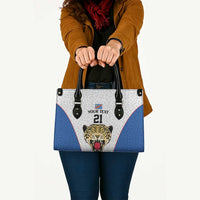 Africa DR Congo Football Custom Leather Bag White Leopard Skin Pattern