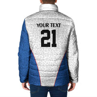 Africa DR Congo Football Custom Padded Jacket White Leopard Skin Pattern