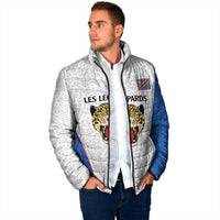 Africa DR Congo Football Custom Padded Jacket White Leopard Skin Pattern