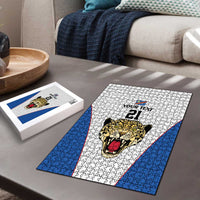 Africa DR Congo Football Custom Puzzle White Leopard Skin Pattern