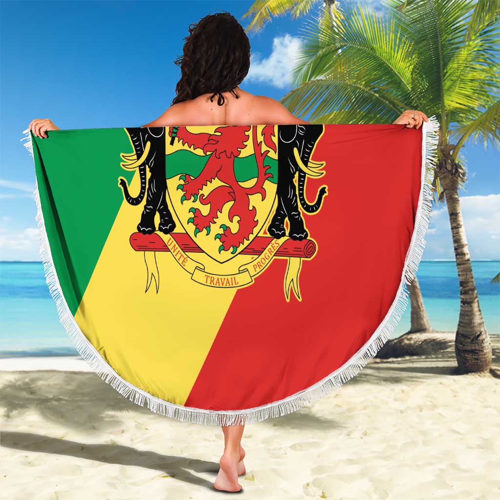 Republic of The Congo Personalized Beach Blanket Simple Flag Style - Wonder Print Shop