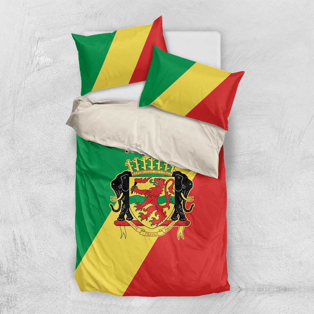 Republic of The Congo Personalized Bedding Set Simple Flag Style - Wonder Print Shop