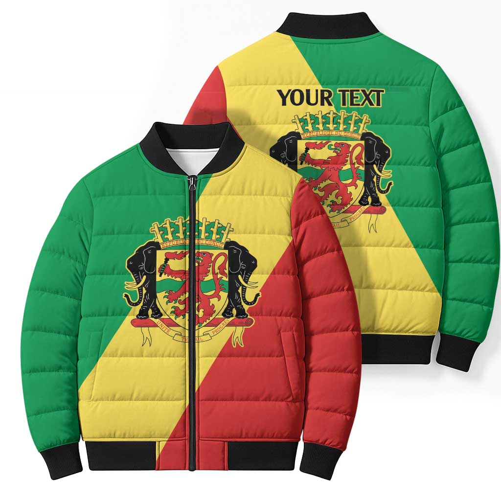 Republic of The Congo Personalized Bomber Puffer Jacket Simple Flag Style