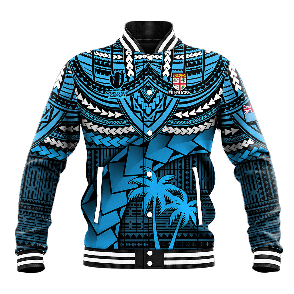 Custom Fiji Rugby Baseball Jacket Go Fijian Tapa Arty with World Cup Vibe LT9 - Wonder Print Shop