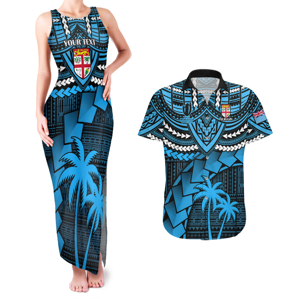 Custom Fiji Rugby Couples Matching Tank Maxi Dress And Hawaiian Shirt Go Fijian Tapa Arty with World Cup Vibe LT9 - Wonder Print Shop