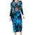 Custom Fiji Rugby Long Sleeve Bodycon Dress Go Fijian Tapa Arty with World Cup Vibe - Wonder Print Shop