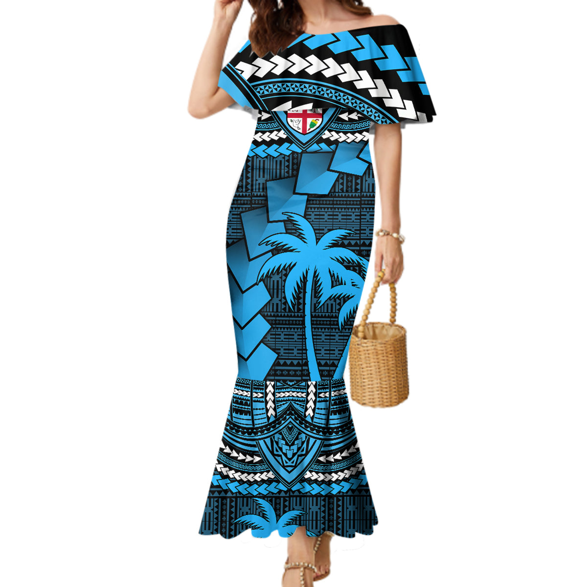 Custom Fiji Rugby Mermaid Dress Go Fijian Tapa Arty with World Cup Vibe - Wonder Print Shop