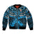 Custom Fiji Rugby Sleeve Zip Bomber Jacket Go Fijian Tapa Arty with World Cup Vibe - Wonder Print Shop