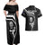 New Zealand Aotearoa Rugby Couples Matching Off Shoulder Maxi Dress and Hawaiian Shirt Black Fern Maori Tribal Sporty Style LT9 - Wonder Print Shop