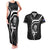 New Zealand Aotearoa Rugby Couples Matching Tank Maxi Dress and Hawaiian Shirt Black Fern Maori Tribal Sporty Style LT9 - Wonder Print Shop