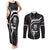 New Zealand Aotearoa Rugby Couples Matching Tank Maxi Dress and Long Sleeve Button Shirts Black Fern Maori Tribal Sporty Style LT9 - Wonder Print Shop