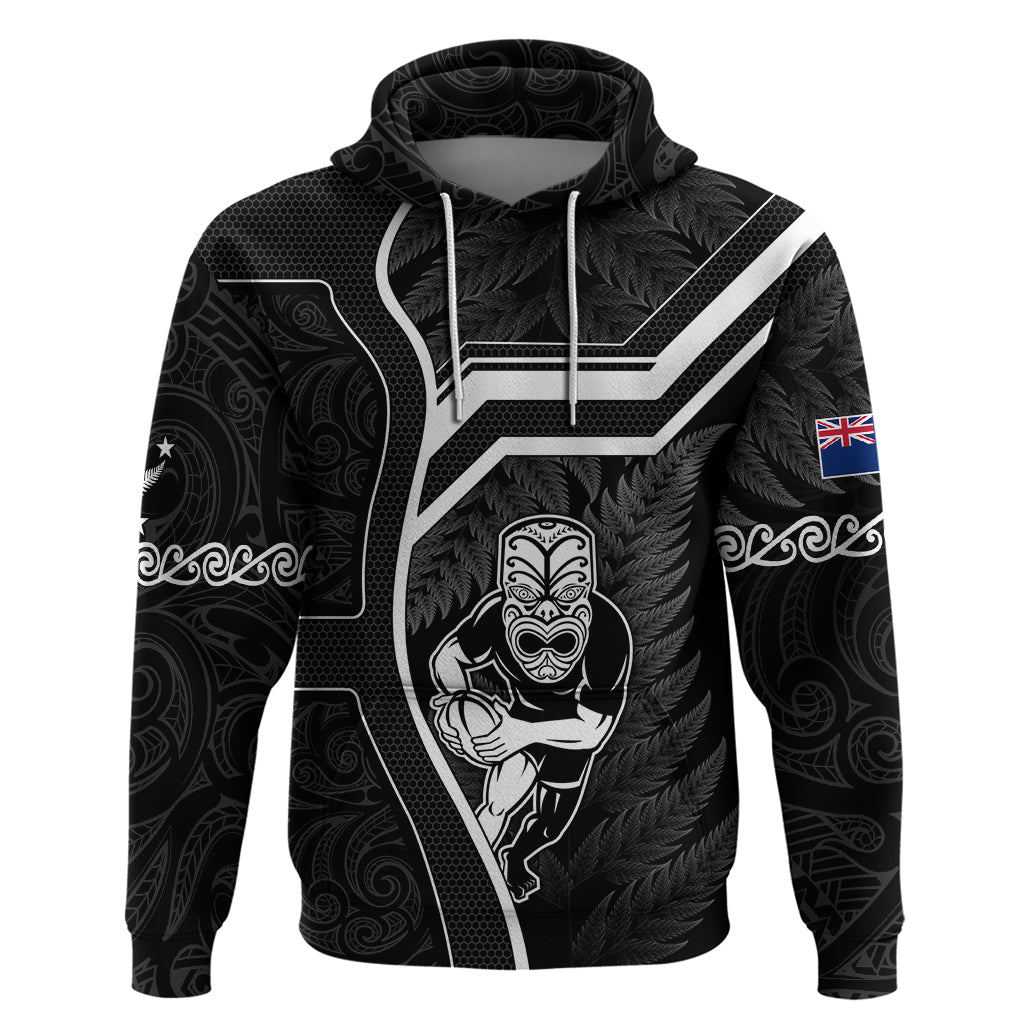 New Zealand Aotearoa Rugby Hoodie Black Fern Maori Tribal Sporty Style - Wonder Print Shop