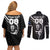 Custom New Zealand Aotearoa Rugby Couples Matching Off Shoulder Short Dress and Long Sleeve Button Shirts Black Fern Maori Tribal Sporty Style LT9 - Wonder Print Shop