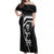 Custom New Zealand Aotearoa Rugby Off Shoulder Maxi Dress Black Fern Maori Tribal Sporty Style - Wonder Print Shop