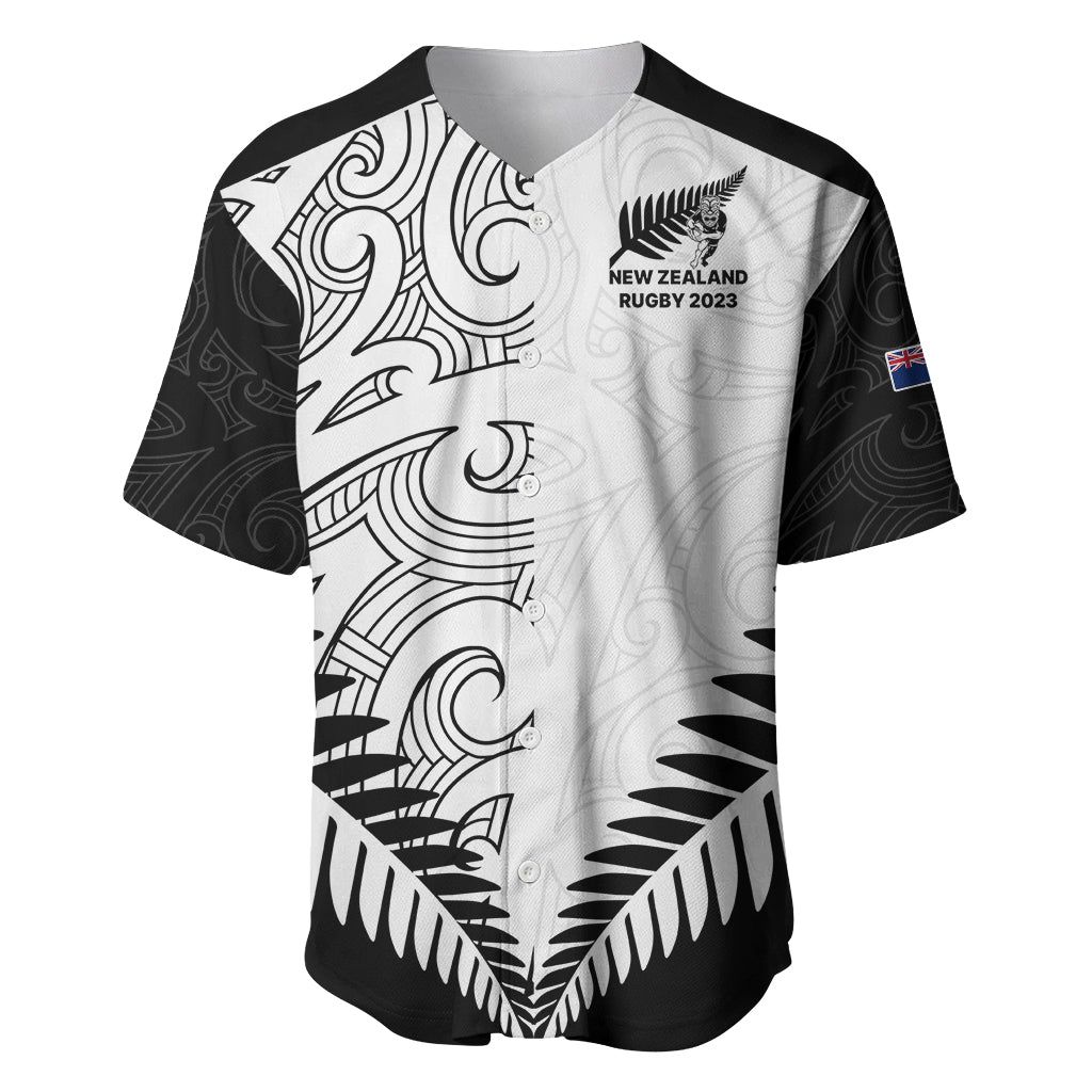 New Zealand Rugby Baseball Jersey Proud Aoteroa Stylised Maori Koru LT9 - Wonder Print Shop