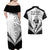 New Zealand Rugby Couples Matching Off Shoulder Maxi Dress and Hawaiian Shirt Proud Aoteroa Stylised Maori Koru LT9 - Wonder Print Shop