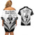 New Zealand Rugby Couples Matching Off Shoulder Short Dress and Hawaiian Shirt Proud Aoteroa Stylised Maori Koru LT9 - Wonder Print Shop