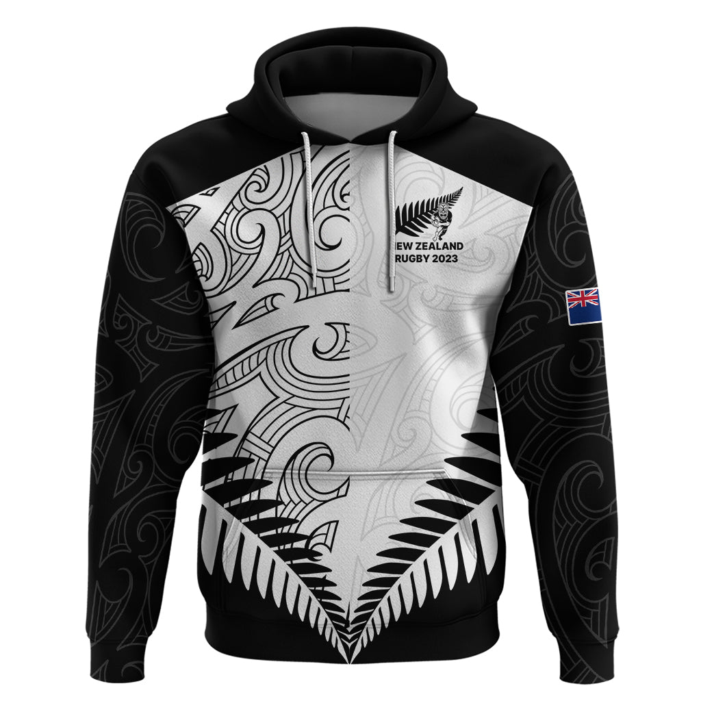 New Zealand Rugby Hoodie Proud Aoteroa Stylised Maori Koru - Wonder Print Shop