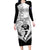 New Zealand Rugby Long Sleeve Bodycon Dress Proud Aoteroa Stylised Maori Koru - Wonder Print Shop