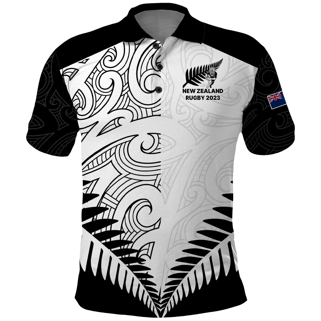 New Zealand Rugby Polo Shirt Proud Aoteroa Stylised Maori Koru - Wonder Print Shop