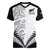 New Zealand Rugby Women V Neck T Shirt Proud Aoteroa Stylised Maori Koru - Wonder Print Shop