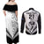 Custom New Zealand Rugby Couples Matching Off Shoulder Maxi Dress and Long Sleeve Button Shirts Proud Aoteroa Stylised Maori Koru LT9 - Wonder Print Shop