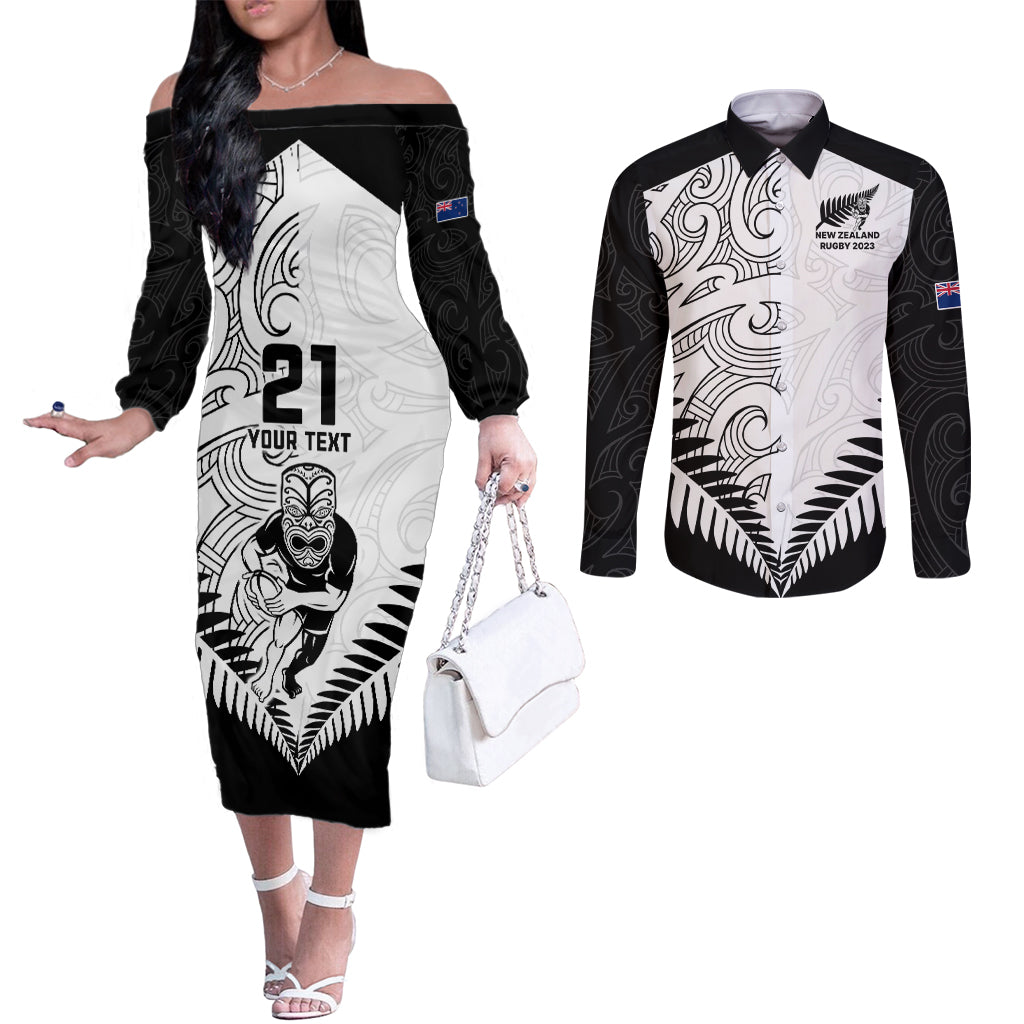 custom-new-zealand-rugby-couples-matching-off-the-shoulder-long-sleeve-dress-and-long-sleeve-button-shirts-proud-aoteroa-stylised-maori-koru