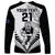 Custom New Zealand Rugby Long Sleeve Shirt Proud Aoteroa Stylised Maori Koru - Wonder Print Shop