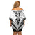 Custom New Zealand Rugby Off Shoulder Short Dress Proud Aoteroa Stylised Maori Koru - Wonder Print Shop