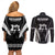 New Zealand Aotearoa Rugby Couples Matching Off Shoulder Short Dress and Long Sleeve Button Shirt Haka Dance Mixed Silver Fern Sporty Style LT9 - Wonder Print Shop