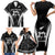 New Zealand Aotearoa Rugby Family Matching Short Sleeve Bodycon Dress and Hawaiian Shirt Haka Dance Mixed Silver Fern Sporty Style - Wonder Print Shop