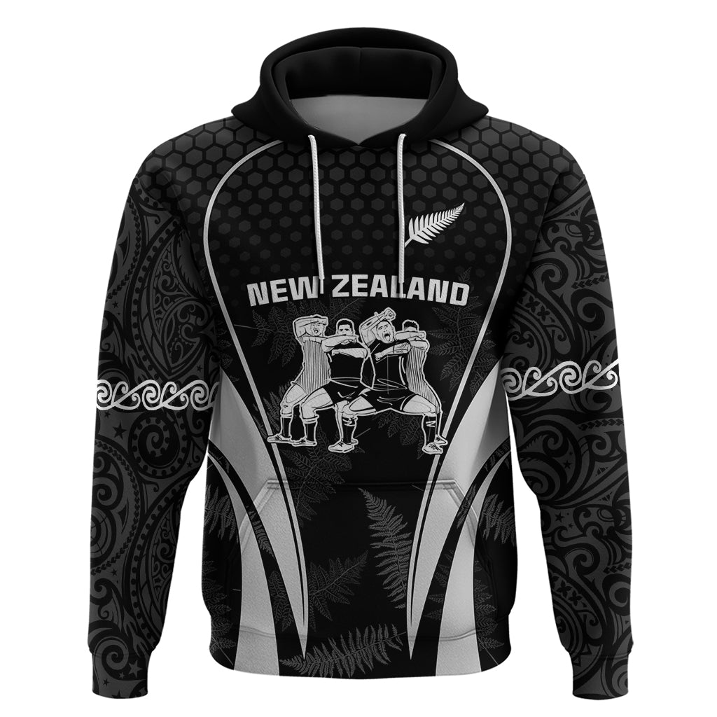 New Zealand Aotearoa Rugby Hoodie Haka Dance Mixed Silver Fern Sporty Style - Wonder Print Shop