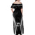 New Zealand Aotearoa Rugby Off Shoulder Maxi Dress Haka Dance Mixed Silver Fern Sporty Style - Wonder Print Shop